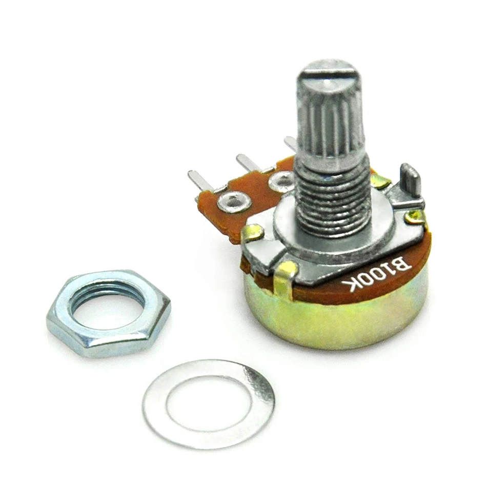 5 PCS  B1K B2K B5K B10K B20K B50K B100K B500K 3Pin 15mm Shaft Amplifier Dual Stereo Potentiometer 1K 2K 5K 10K 50K 100K 500K