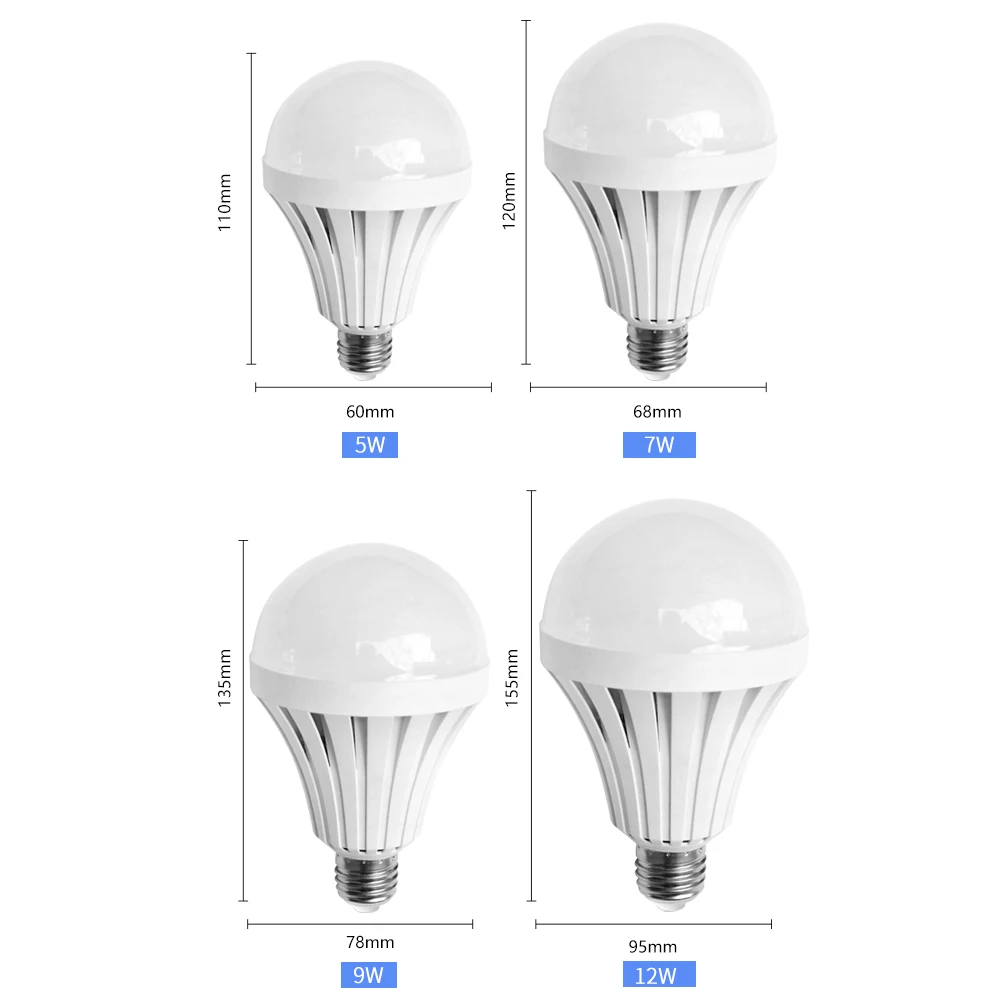 Żarówka awaryjna Led E27 inteligentna lampa 5W 7W 9W żarówka Led 85 V-265 V akumulator oświetlenie lampa zewnętrzna Camping