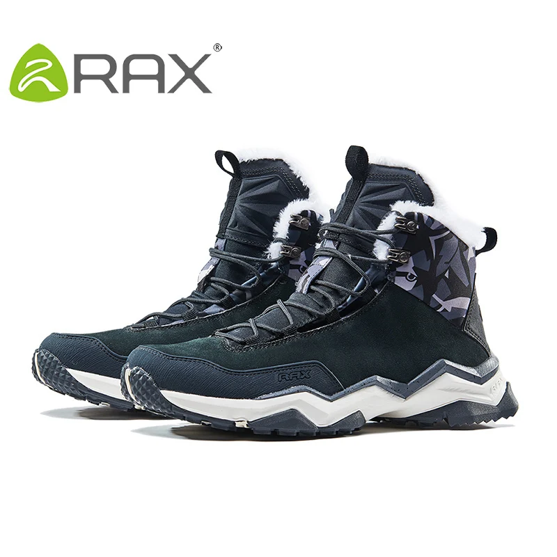 RAX Men Outdoor Snow Boots Waterproof Professional Mountain Shoes Light Trekking boots Winter Warm Tourism Sports Shoes for Men