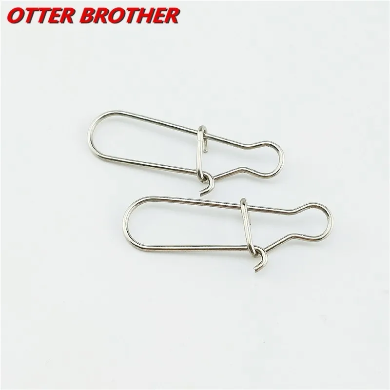 Stainless Steel Hook Fast Clip Lock Snap Swivel Solid Rings 30pcs 0# 1# 2# 3# 4# 5# 6# 7# 8#Safety Snaps Fishing Hooks Connector