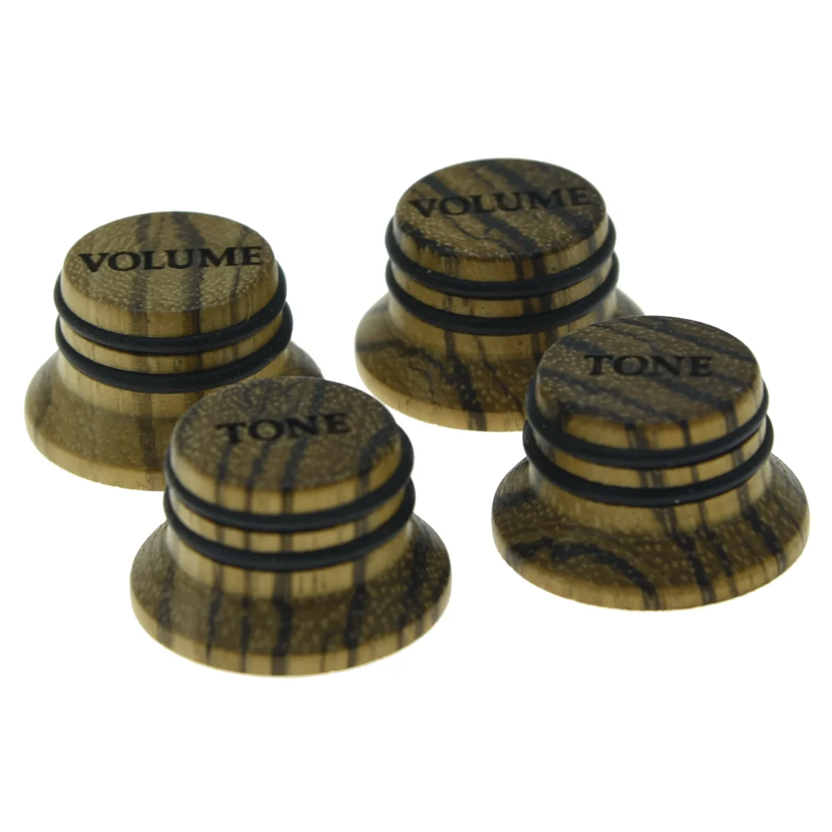 Dopro Zebra Wooden Knobs Strat/LP Style Volume Tone Top Hat Bell Wood Knobs for Metric 5.8mm Shaft Pots