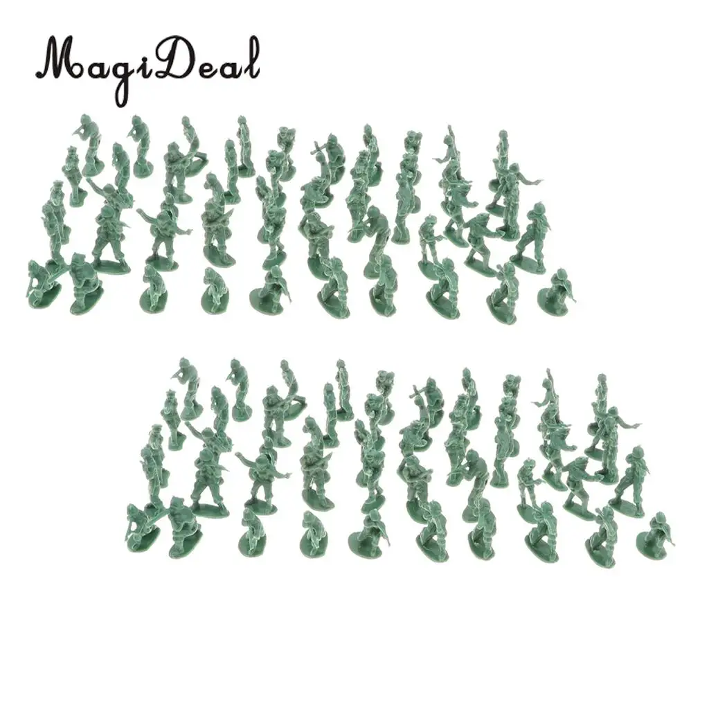 200 Pieces 2cm Plastic Toy Soldier Figures Army Men Accessories Army Gre