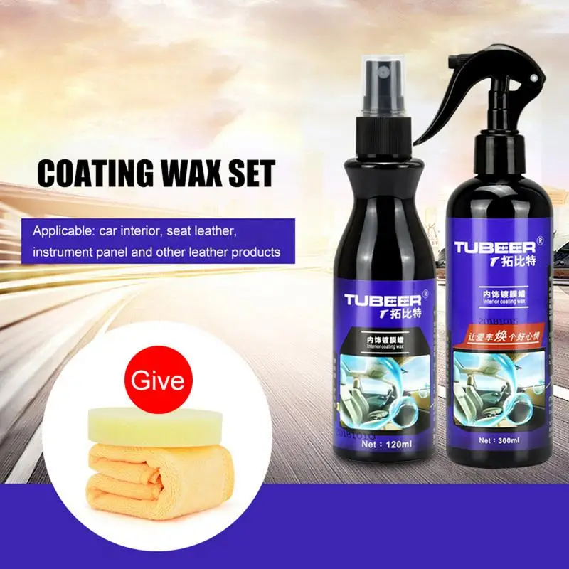 

Car Interior Decorative Wax Coating Polishing Spraying Wax Leather Glazing Waterborne Panel Plastic Renovation Agent 120/300ML