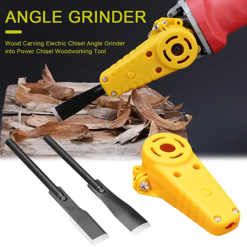 Wood Carving Electric Chisel Angle Grinder into Power Chisel Woodworking Tool