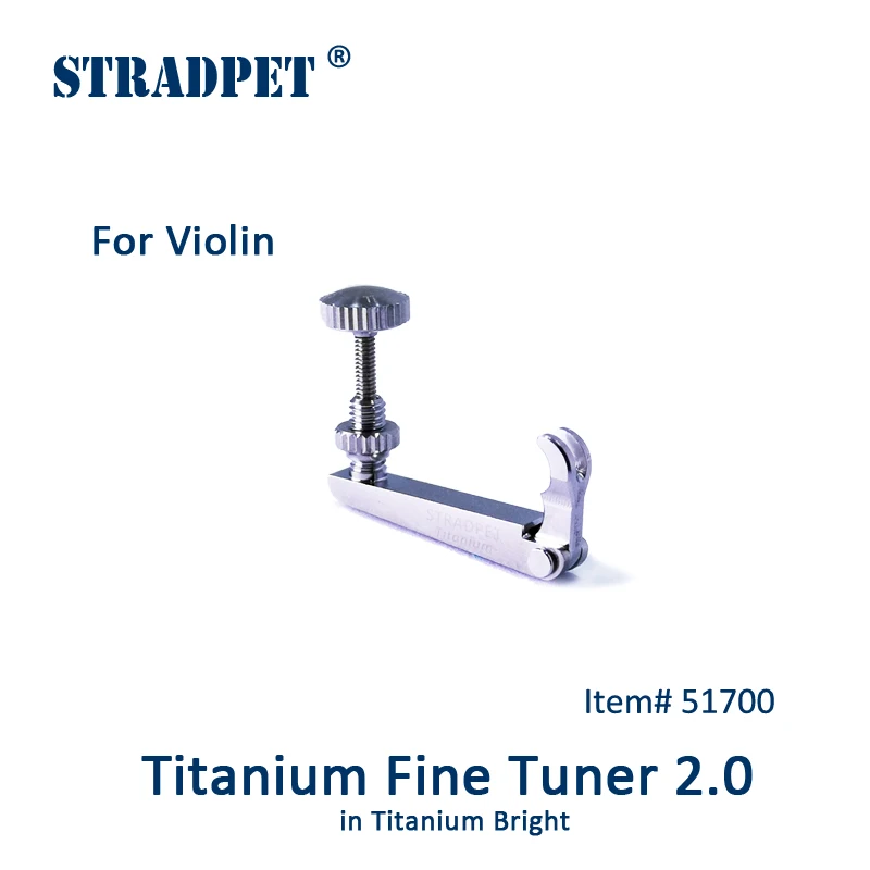 STRADPET Titanium Fine Tuner 2.0 with Wear-Resist Alloy Bolt in Titanium Bright or Gun-Gray, for Violin, String adjuster