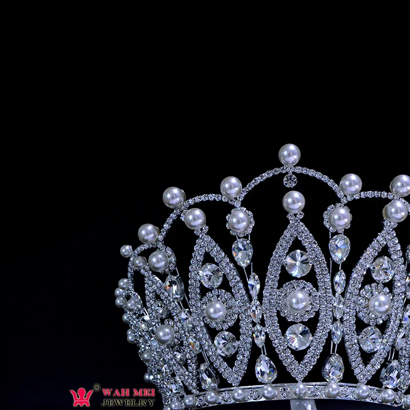 Imagem -06 - Pérola Pageant Crown High Grade Tiara Australian Crystal Hand Made Acessórios Hairwear Ajustável Mo265 Ajustável