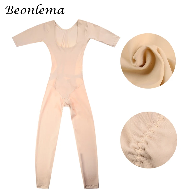 Beonlema Women Body Modeling Shaper Full Long Leg Shapewear Seamless Belly Compression Slimming Underwear Plus Size Bodysuit