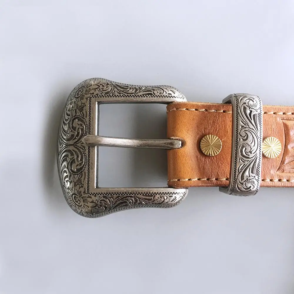 New Vintage Pin Belt Buckle Hand Crafted Cowboy Cowgirl Western Genuine Leather Belt BELT-003-PIN3