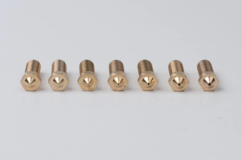 Free Shipping! 5pcs/Lot 3D Printer Parts Volcano Nozzles Brass Lengthen Extruder Nozzle 0.6/0.8/1.0/1.2mm For 1.75mm Filament