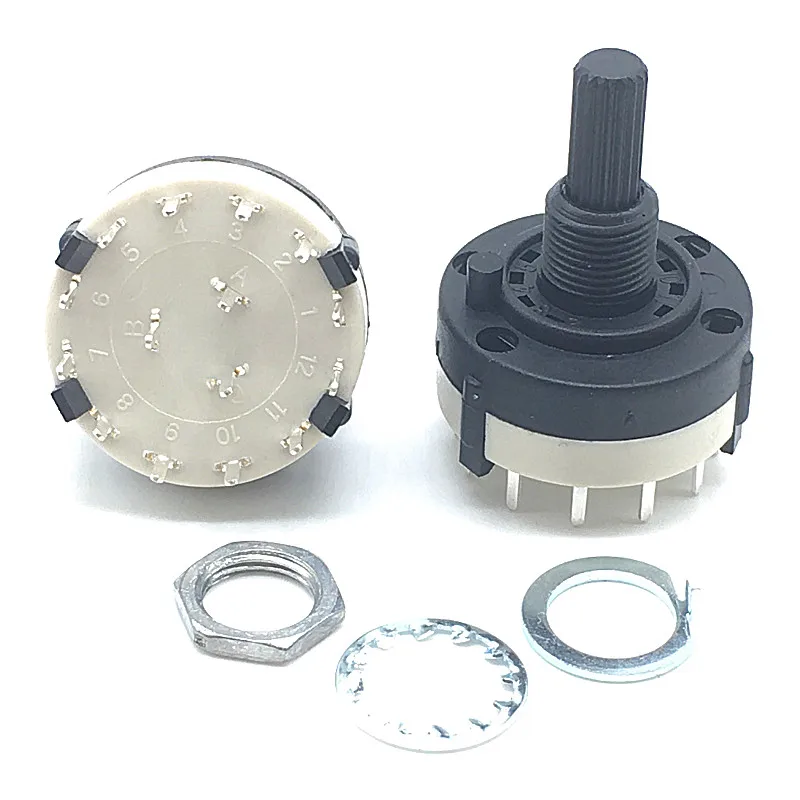 1pc RS26 3P4T 3 Pole 4 Position Selectable Band Rotary Channel Selector Switch Handle length 20MM with knob