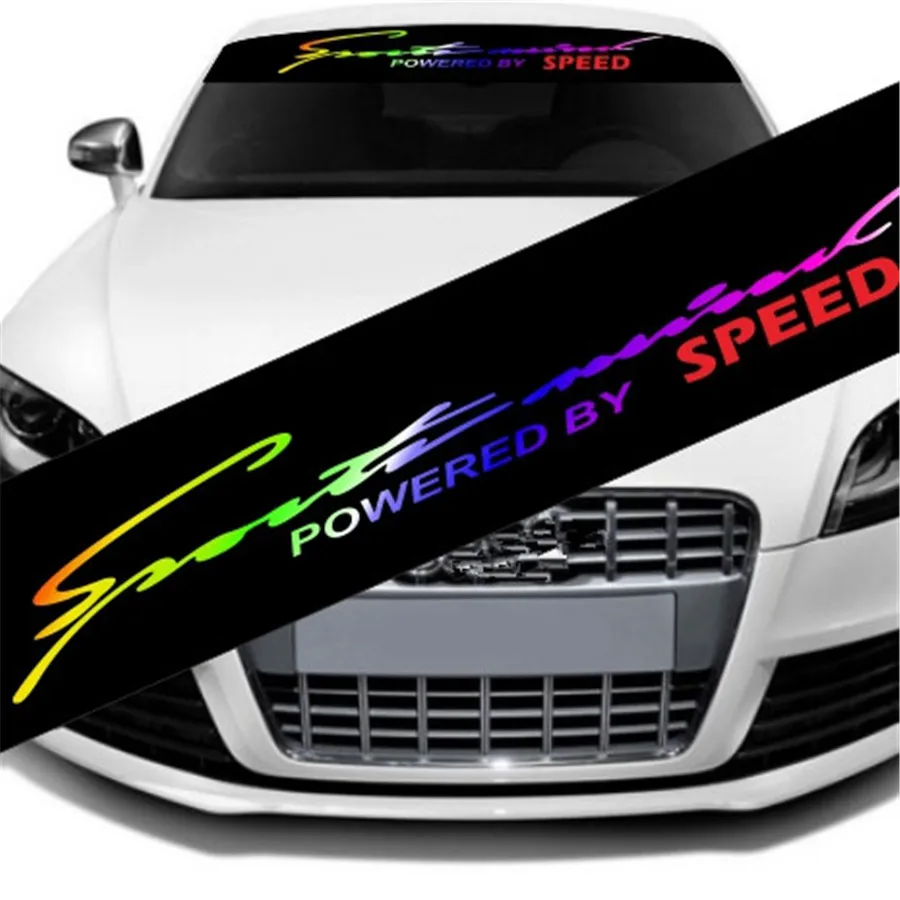 Reflective Letters Windshield Banner Strip Racing Stripe Sticker Front Rear Window Car Sun Visor Decorative Stickers