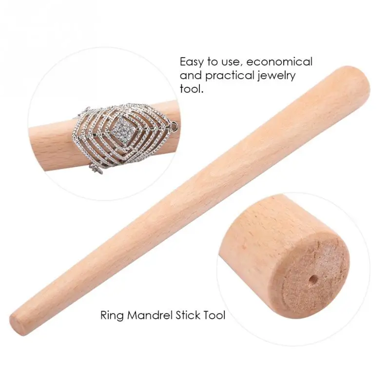 Tapered Mandrel Wood Ring Stick Ring Mandrel Sizer Making Tool Finger Ring Making Forming Measuring Jewelry Tool Equipment