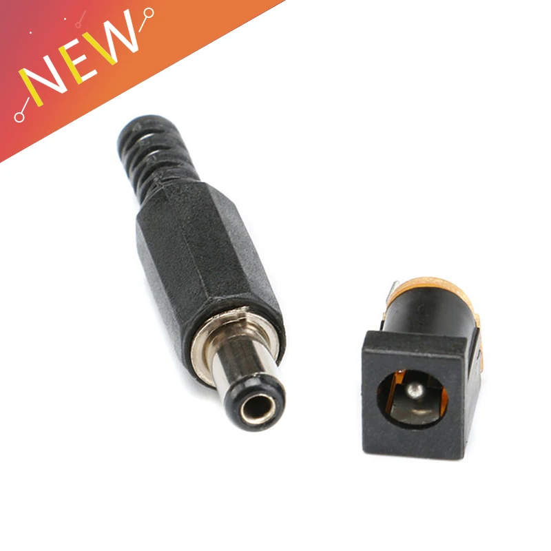 10pcs DC-012 DC Power Kit Plug Male / Female DC Power Jack Socket Connector 5.5X2.1mm  2.1 socket Round the needle