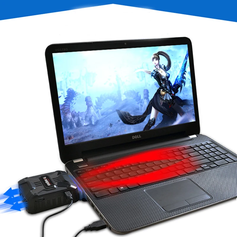 V6 USB exhaust type laptop  radiator 15.6 inch / 14 inch computer exhaust Cooking fan WIth four Wind shields For Gaming