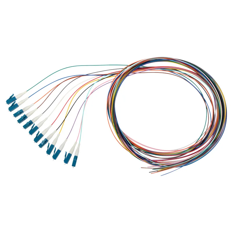 5-30PCS Fiber Optic 12 core Pigtail LC Single Mode Colour Pigtail 0.9mm LC UPC APC FTTH Patch Cord