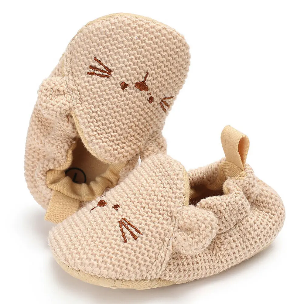 Newborn Baby Boy Girls Soft Sole Crib Shoes Warm Boots Anti-slip Sneakers Letter Pre Walker Soft Sole Shoes High