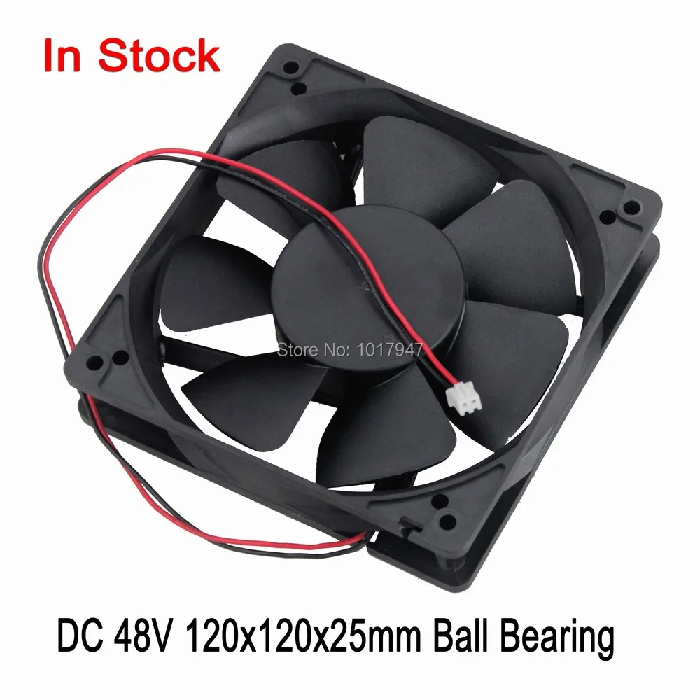 20 PCS LOT Gdstime DC 48V 2Pin Ball 120mm x 120mm x 25mm 12CM Cooling Cooler Axial Flow Fan