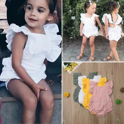 

Newborn Baby Girl Summer Ruffles Cotton Romper Jumpsuit Outfit Sunsuit Toddler Girls Baby Princess Rompers Playsuit Clothes