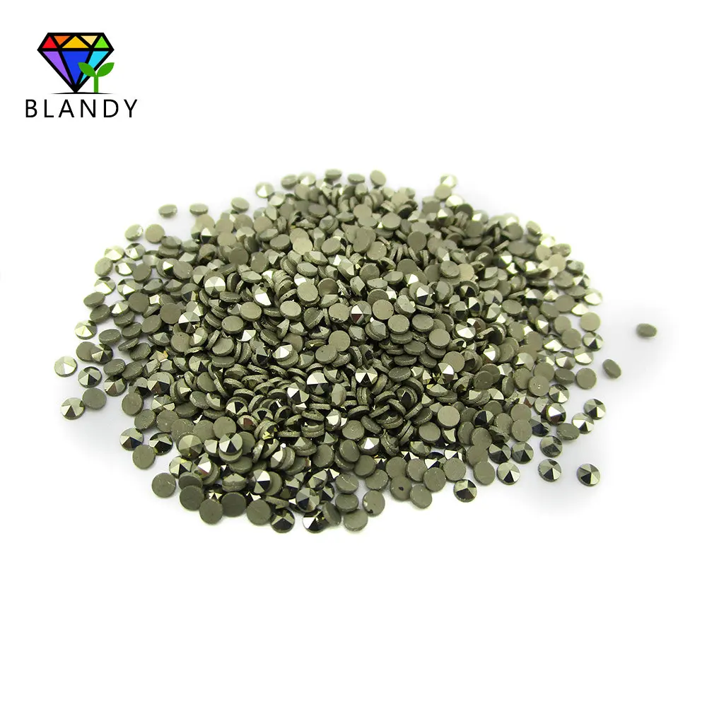50pcs/lot 1.0mm-2.0mm Round Cut Flat Back Loose Natural Marcasite Stone For DIY Jewelry