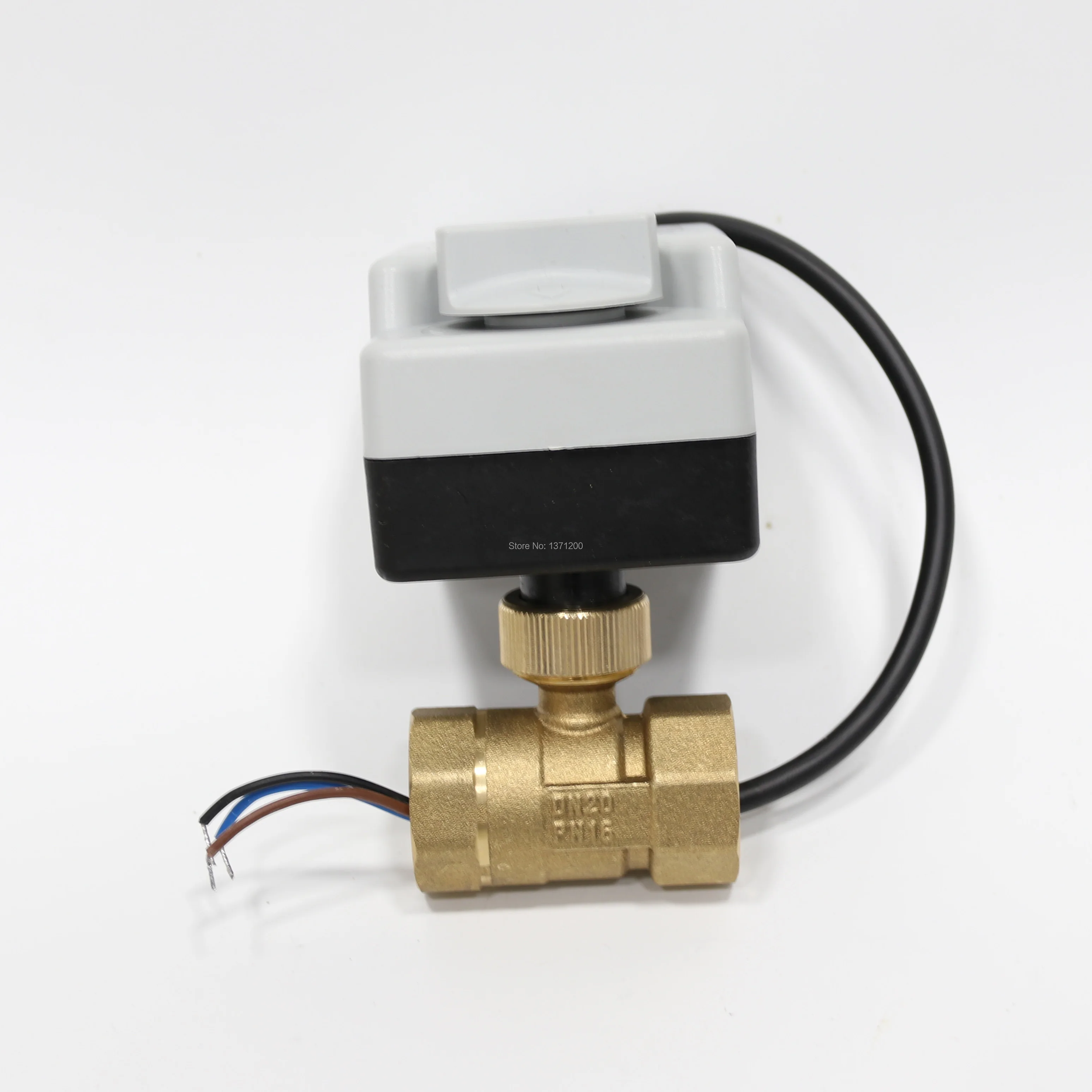 AC220V DN32 DN40 DN50 Válvula de esfera elétrica de latão de 2 vias e 3 fios / Motor de atuador elétrico com função de interruptor manual