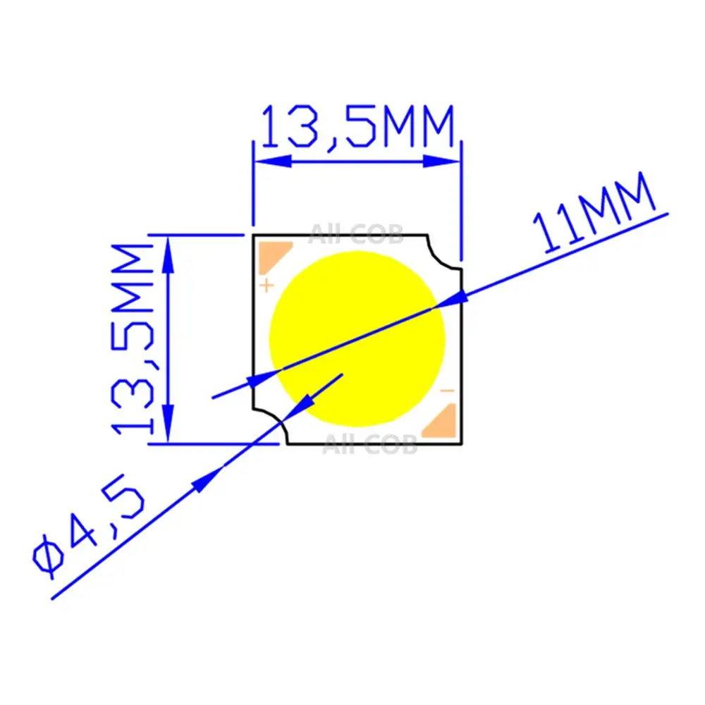 12W manufacturer 14mm 11mm Square LED COB DIY Light Source Epistar 110lm/w High CRI chip COB LED for spotlight bulb lamp