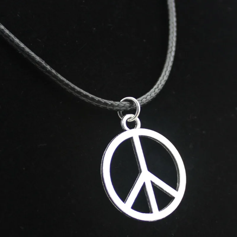 fashion anti-war peace sign charms Pendant Necklace HJ11