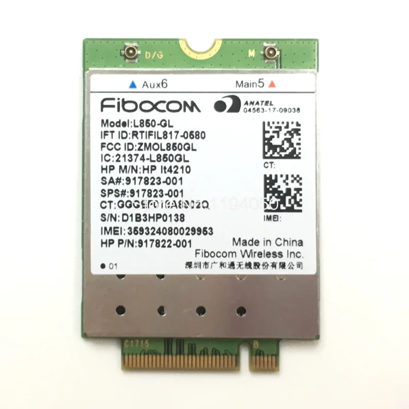 WDXUN L850-GL LT4210 SPS#917823-001 for ProBook 430 440 450 G5 Notebook  FDD-LTE TDD-LTE 4G Card 4G Module L850 gl