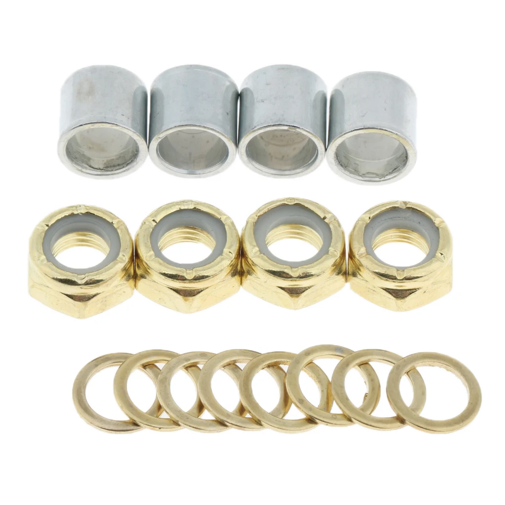 Perfeclan Skateboard Longbaord Bearing Spacers Washers Nuts Speed Rings Set