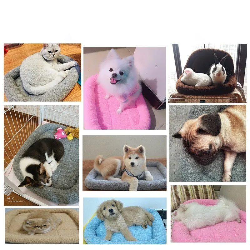 Benepaw Soft Warm Mat Dog 5 Colors Durable Lamb Wool Sleeping Dog Pet Mat Hot Sale Puppy Bed Pink/Beige/Blue/Gray/Brown