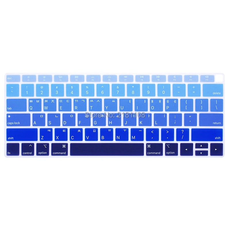 Korean Rainbow Keyboard Cover Silicone Skin Protector for Macbook Air 13 2018 with Touch ID Fingerprint US Version