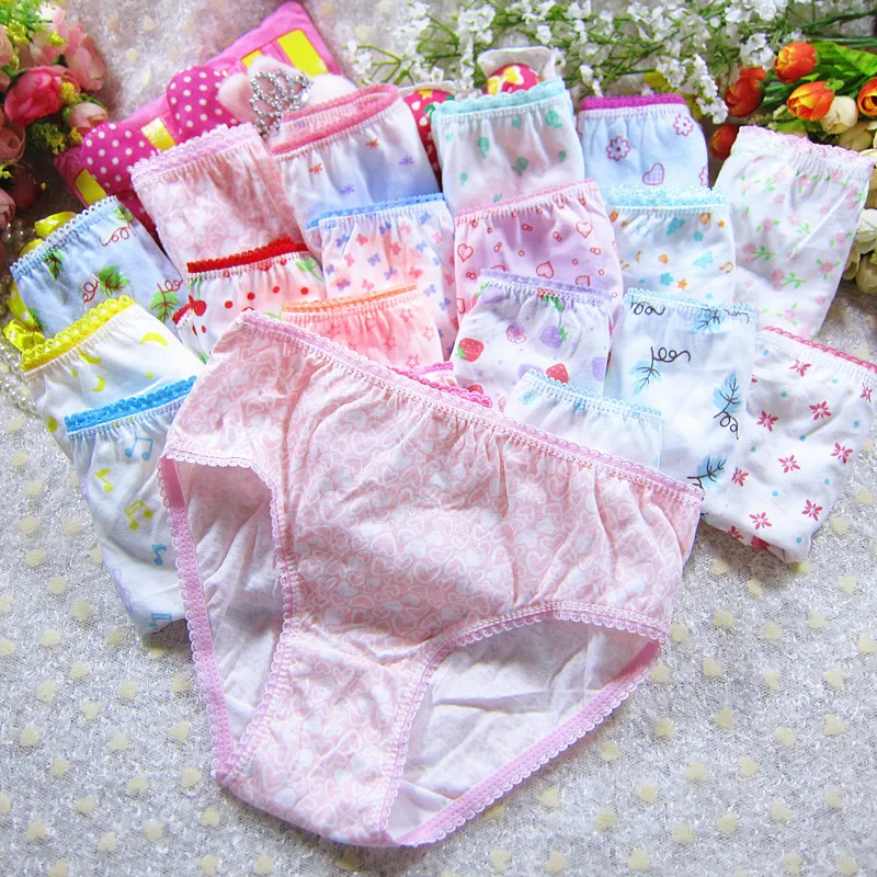 new Infantil Girls Underwear 2-10years Kids Briefs flower wholesale baby Panties Children students 2pc/lot