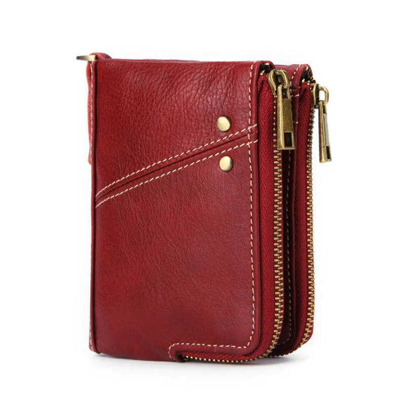 Fashion Small Women Wallet Female PursesLeather Short Ladies Wallet Double Zipper Coin Purse Zipper Clutch Bags Cartera Mujer