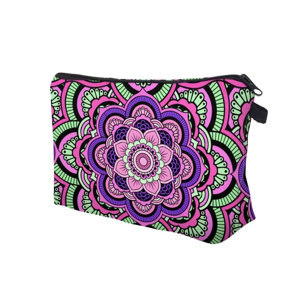 Deanfun Bright Mandala Cosmetic Bag Waterproof Printing Toiletry Bag Custom Color for Digital Accessories  51466