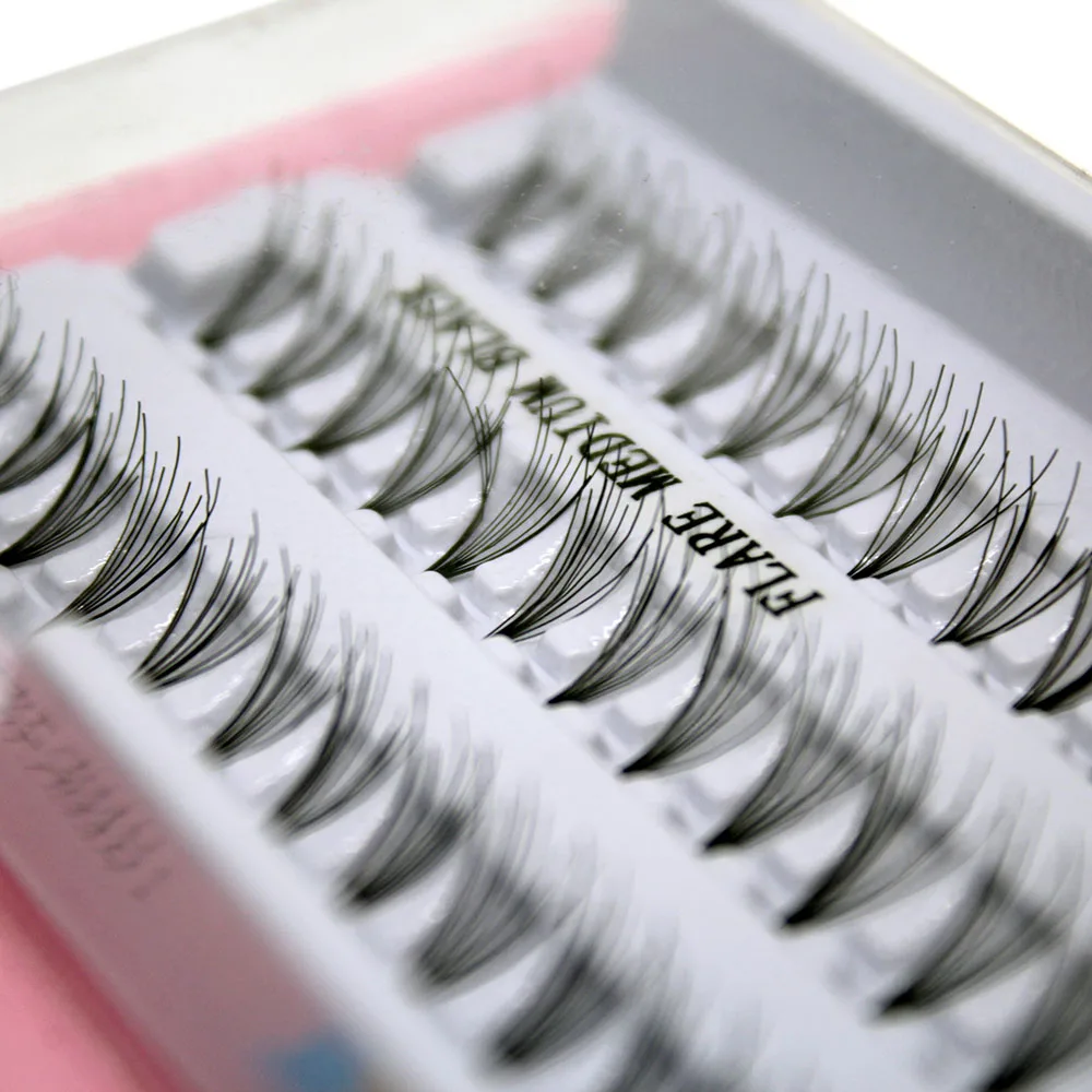 Kimcci 60pcs/lot Individual Faux Cluster Eyelash Extension Black 6D Natural Long Fake False Grafting Eyelashes Makeup Cilia Tool