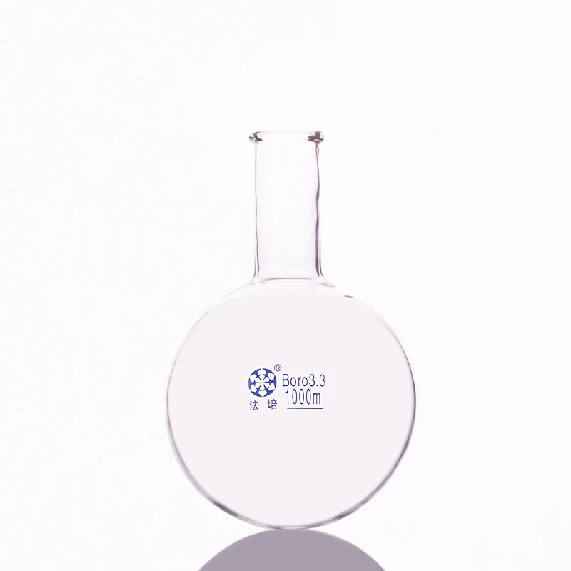 BOILING FLASK round bottom,short neck,Capacity 1000ml,Single neck round flask,Thick mouth short neck round bottom flask