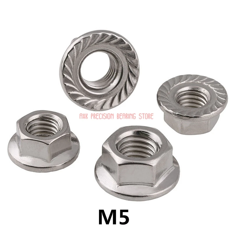 Bolt Stainless Steel Brass Screw Pcb 25pcs/lot Metric Thread Din6923 M5 304 Stainless Steel Hex Flange Nut Hexagon With A2-70