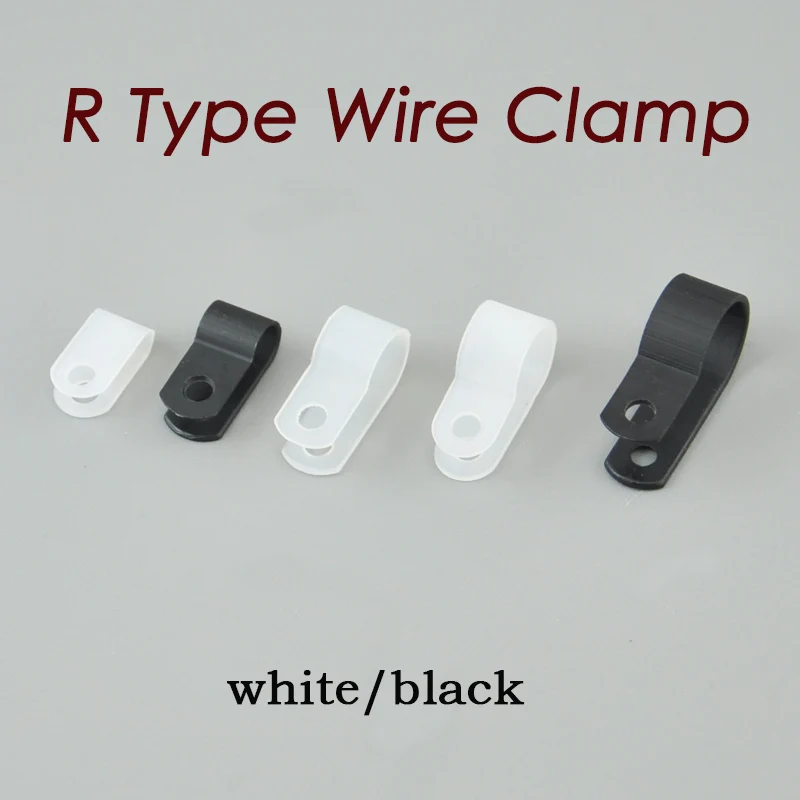 200PCS 23mm R-Type Nylon Cable Clamp 1