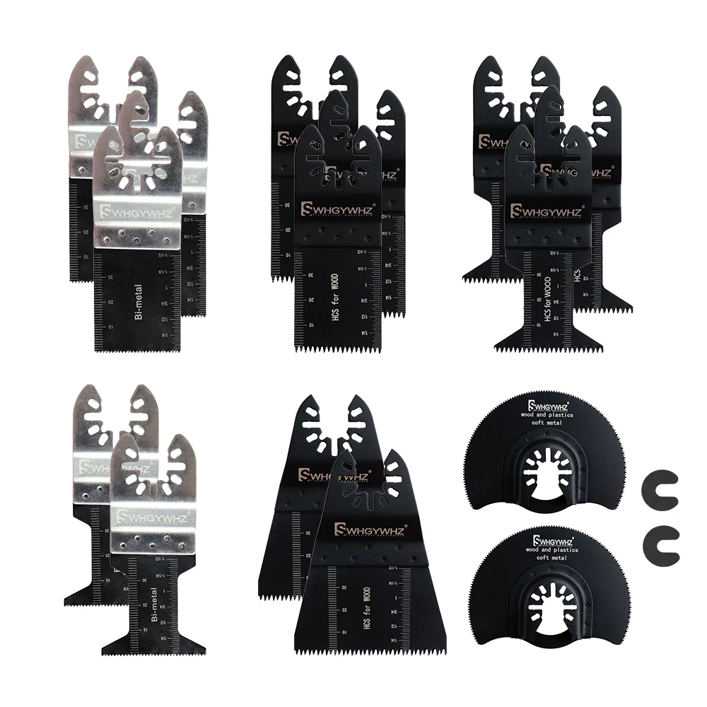 Hot Sale 15Pcs/set Oscillating Multitool Reciprocating Saw Blade Woodworking Accessories Kit DIY Cutting Power Tools