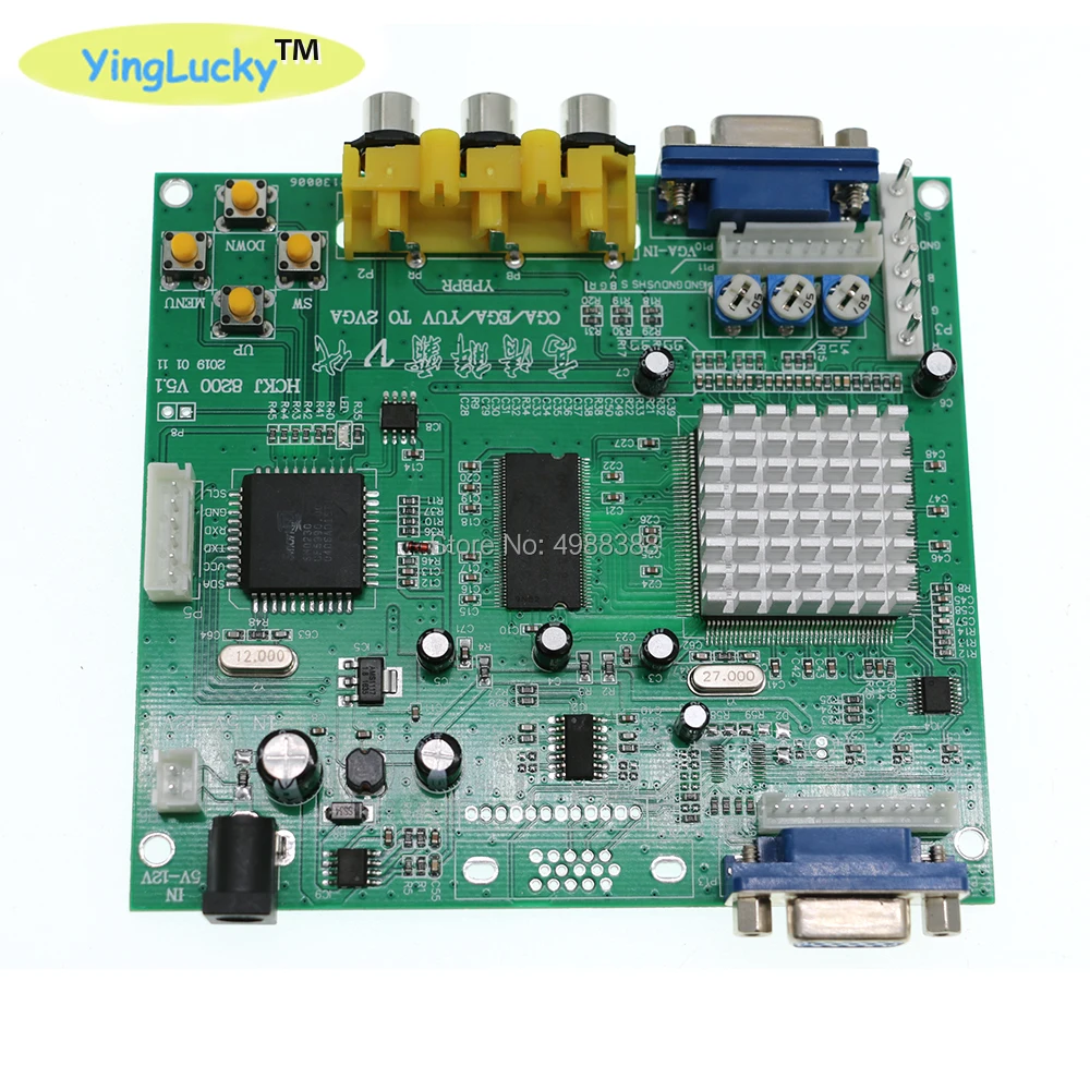 YingLucky Arcade Peças Arcade Jogo RGB/CGA/EGA/YUV Para Dupla VGA HD Conversor De Vídeo Adaptador De Placa De Jogo De Placa De Computador Placa De Vídeo