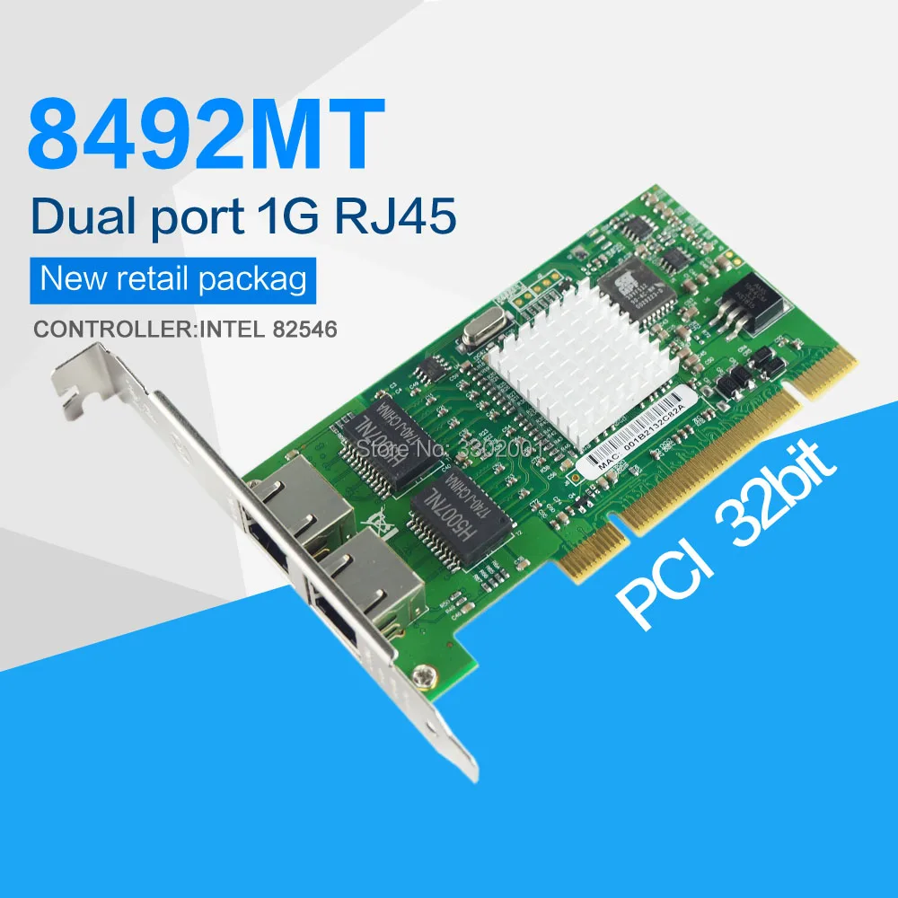 FANMI PRO/1000 MT محول خادم ثنائي المنفذ 8492MT 1000Mbps PCI بطاقة الشبكة تحكم منخفض إنتل 82546