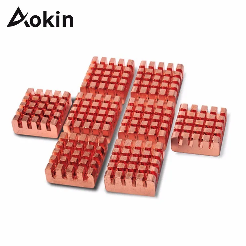 

Aokin 8pcs/set Cooling Copper Heatsink for Raspberry Pi Computer VGA RAM Cooling Heatsinks Cooler