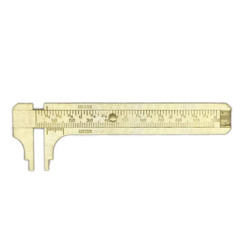 100mm Metal Double Scale Brass Gauge Vernier Caliper Ruler Pocket Measuring Tool