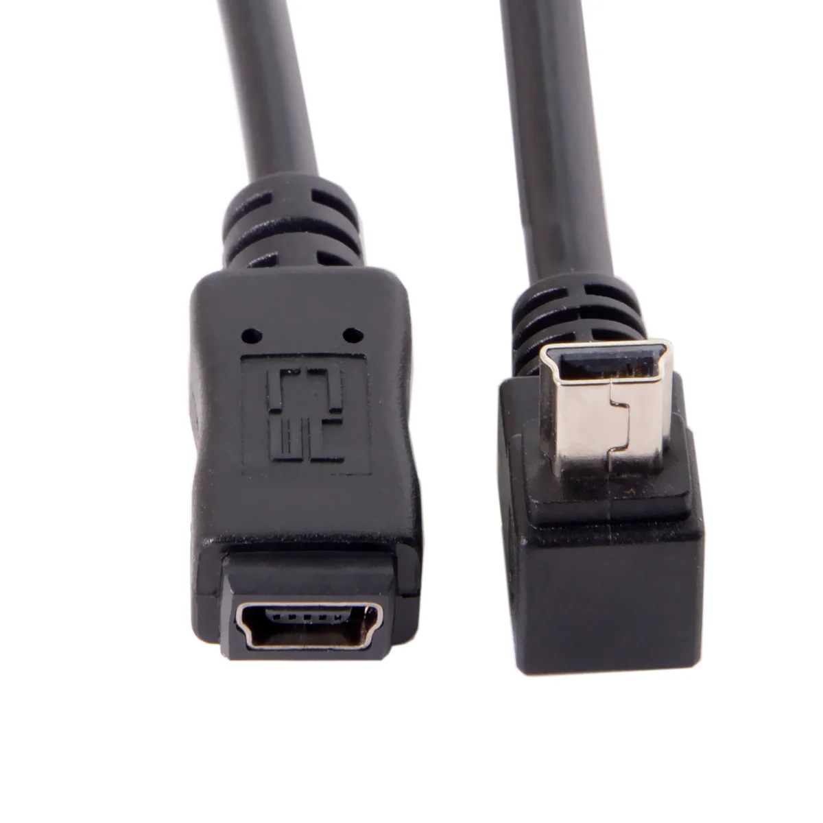 CY Chenyang GPS Mini USB 5pin 90 Degree Up Direct Angled Male to Female Extension Cable 20cm