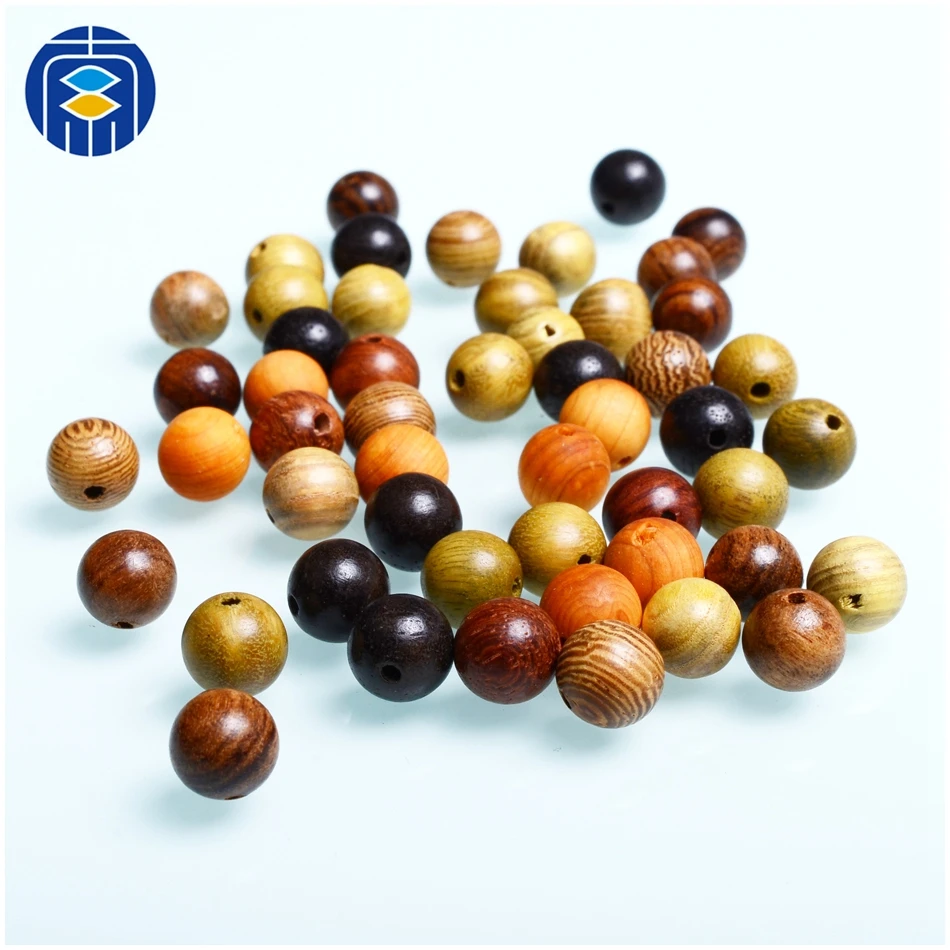 JuleeCrystal 8mm Round Natural Wood Beads Sandalwood Rosewood Loose Wooden Beads