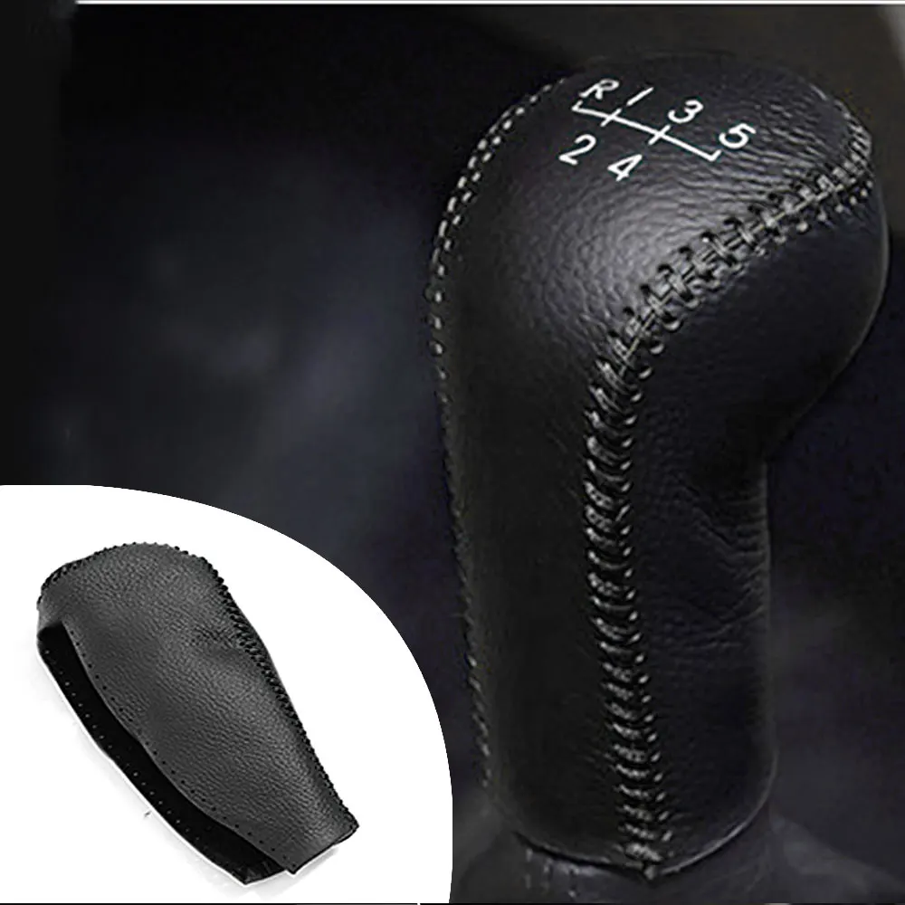 For SKODA Fabia 2008-2012 1pc PU Leather Hand Brake Shift Knob Cover Gear Case Car Interior Decor Shift Knob Shell