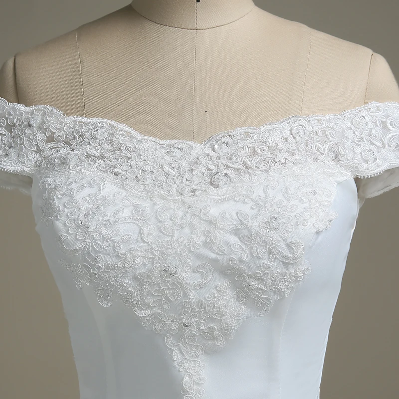 Robe de Mariée à Col Bateau pour Patients