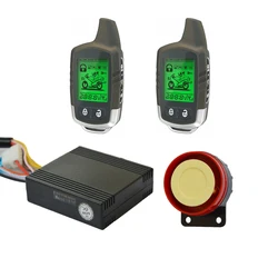 Energiebesparende Super Lange Twee Way Remote Engine Start Motorfiets Alarmsysteem Met 2 LCD-Status Indicator Zenders