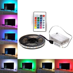 5050 RGB HA CONDOTTO La Striscia Contenitore di Batteria AA 0.5 m 1 m 2 m HA CONDOTTO LA Lampada Della Luce Per La Decorazione Domestica Impermeabile nastro flessibile HA CONDOTTO LA Luce