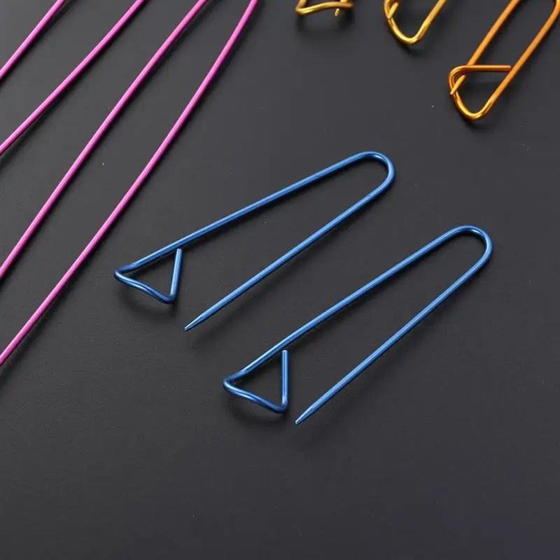 10pcs Assorted Colors Yarn Stitch Holder Set Crochet Knitting Needle Alloy Safety Pins (Random Color)