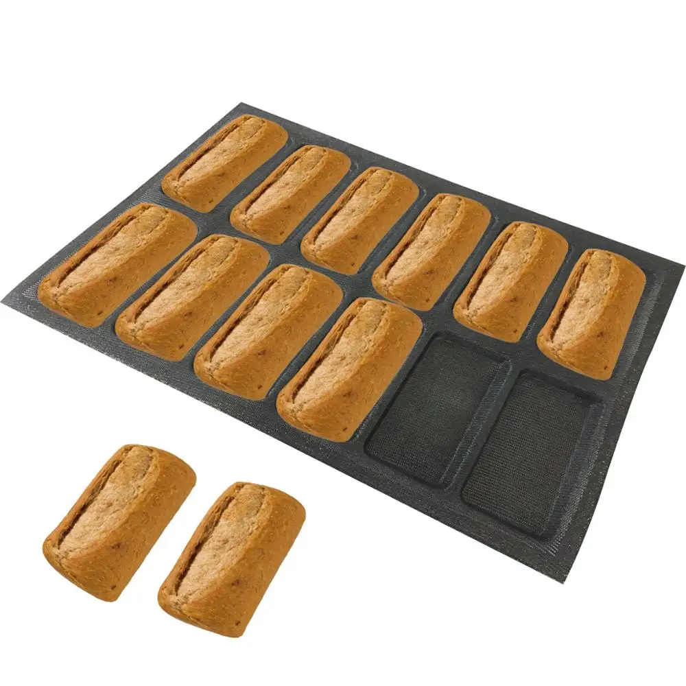 Bluedrop panini silicone bread forms square shape bread molds fiberglass non stick baking sheet perforated tartlets mesh sheet